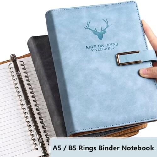A5 B5 Loose Leaf Binder Notebook Refillable with Magnetic Buckle Grid Line Planner Inner Pages Diary Agenda Office Supplies