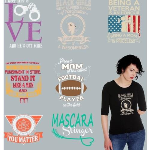 Letters love patterns Cheap DIY Appliques Washable Patches for clothing Stickers on fabric Heat-sensitive patches