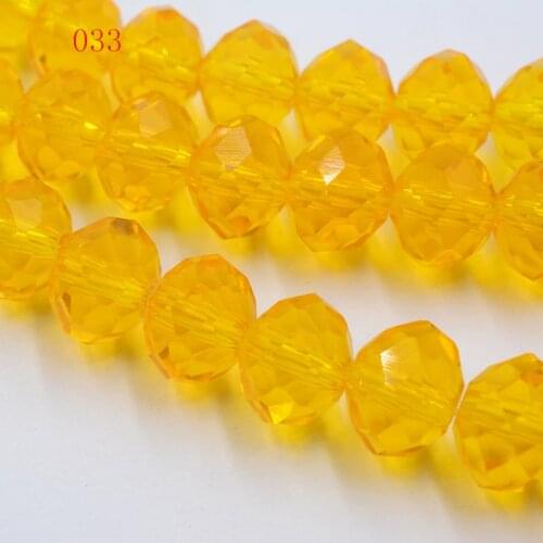 FLTMRH Deep Yellow Colors 8mm 70pcs Rondelle Austria faceted Crystal Glass Beads Loose Spacer Round Beads for Jewelry Making