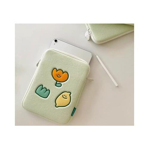 Tablet case laptop storage bag South Korea ins girl For ipad 11/13/15 inch liner bag pouch Lemon embroidery flowers computer