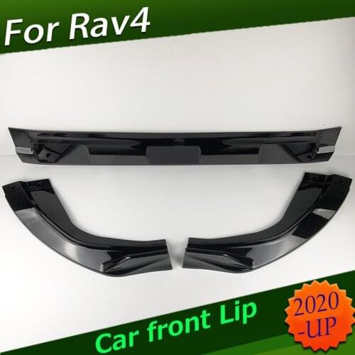 Carbon Fiber Look golss Black Front Bumper Lip Diffuser Spoiler For toyota rav4 2020 3piece Car Lower Body Kit
