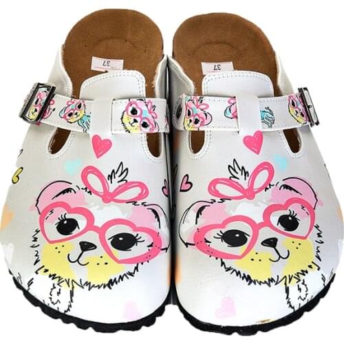 Digital Edition New season womens glasses with dog design indoor sabo Casual Sandals Soft Soled Woman Man Kids Shoes Summer