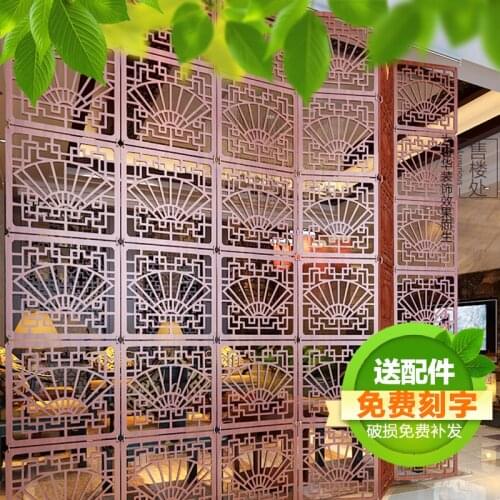 European-style wood screen partition hollow hanging simple hanging carved office decoration separate room 29X 29CM