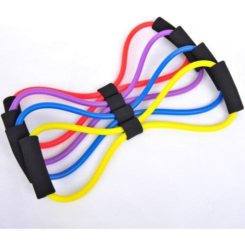 8 Word Chest Expander Hot Yoga Gum Fitness Resistance Rope Workout Muscle Fitness Rubber Elastic Bands for Sports Exercise