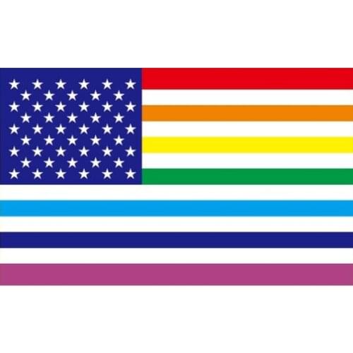 USA pride flag American national seven colors rainbow country flag