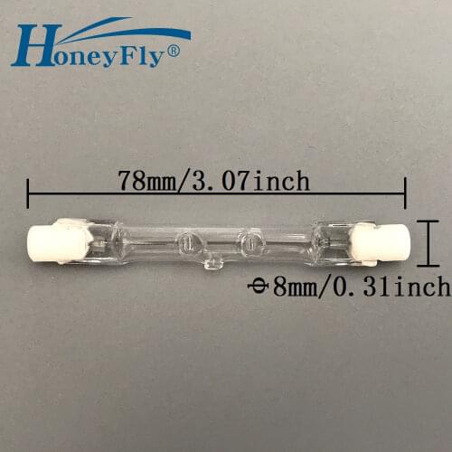 HoneyFly 10pcs J78 Halogen Bulbs Lamp Energy C J78 220V 48W 80W 120W 160W R7S Double Ended Filament Flood Light Quartz Tube