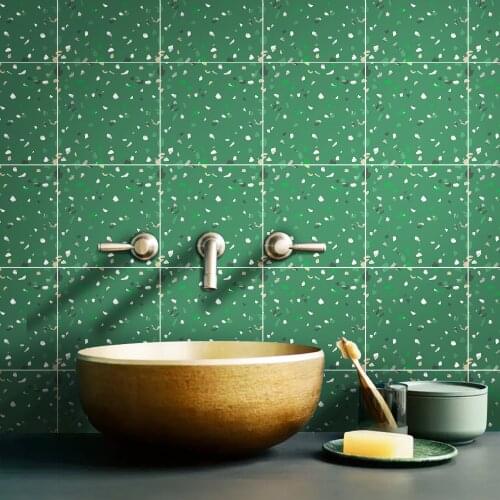 Emerald Terrazzo Wall Stickers Kitchen Room Bathroom Living Modern Room Decoration Art Decor 3D Self Adhesive Wallpaper