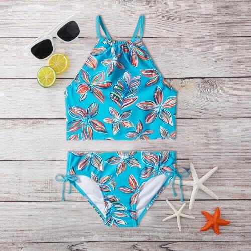 Flower Printed Girl Bikini Set Toddler Kids Baby Girls Summer Swimwear Beach Bathing Suit Children Casual Swimsuit Beachwear
