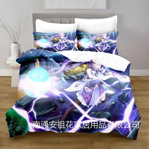 Bedding Set Game Genshin Impact chongyun 3d Duvet Cover Set Comforter Bed Linen Twin Queen King Single Size Dropshipping Cartoon