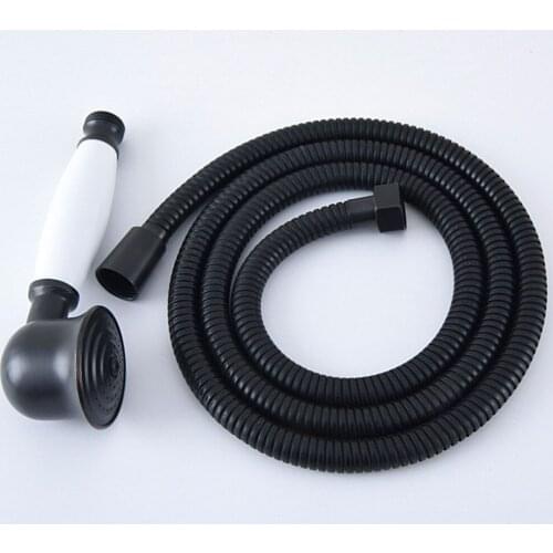 1.5m Black Oil Rubbed Brass Flexible Bathroom Hand Held Shower Hose and Telephone Style Hand Held Shower Head mhh062