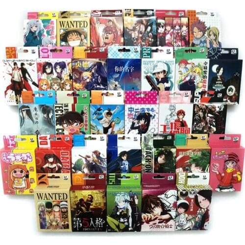 Anime cartoon Poker Cards toy SAO Death Note Fairy Tail Tokyo Ghoul conan Cosplay Board Game Cards Hardcover poker toy