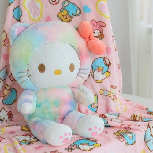 New 60cm Sweet Cat Plush Toy with Blanket Soft Stuffed Cartoon Animal Doll Home Decoration Nap Pillow Cushion Girl Birthday Gift