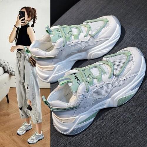 2020 spring and summer new breathable mesh wild sports shoes old shoes women casual shoes women shoes tide X263