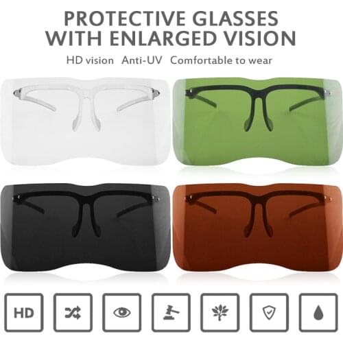 Oversized Glasses Acrylic Half Face Shield Large Sunglasses Mirror Guard Protector Oversized Visor Wrap Shield Protection Goggle