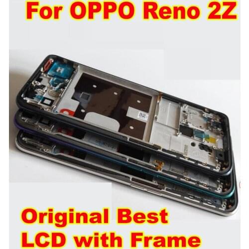 Original Best Working Glass Sensor For OPPO Reno 2Z Reno2 Z LCD Display Touch Panel Screen Digitizer Assembly + Frame Pantalla