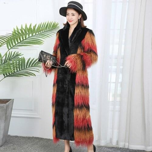 Faux Fox Fur Coat Female Jacket Autumn Winter Coat Women Clothes 2020 Korean Vintage Long Tops Plus Size Fourrure Femme ZT4763