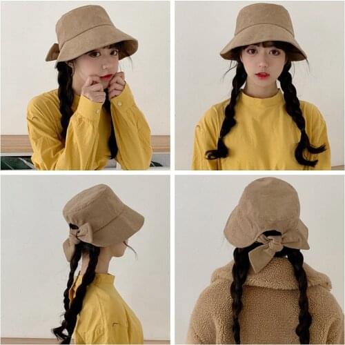 New Chic Literary Bucket Hat Bowl Summer Outdoor Hiking Hat Solid Color Wild Womens Joker Fisherman Hat Unisex Panama Bob Cap