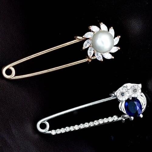 Sun flowers/owl pearl pin for coat shawl Brooch Broche Clothings Accessories gift