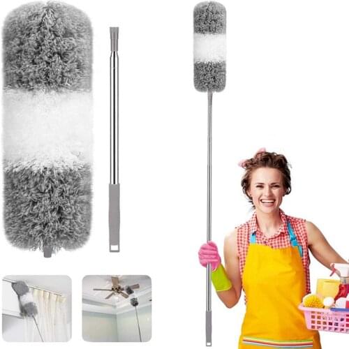 Microfiber duster, bendable and retractable feather duster, Used to clean high ceiling fans, indoor roofs, Cobweb