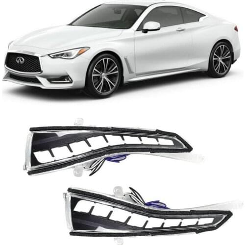 LED Side Mirror Turn Signal Light Strip Assembly White Light Parking Puddle Light Lamp Kit For Q60 2013 2014 2015 2016 2017 2018
