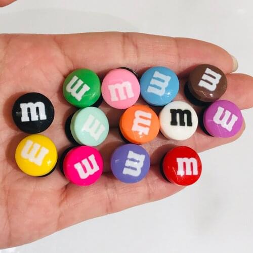 1Pcs Simulation M M Chocolate Beans Shoe Charms Decoration Realistic Rainbow Sugar Shoe Accessories Fit Kids Gift