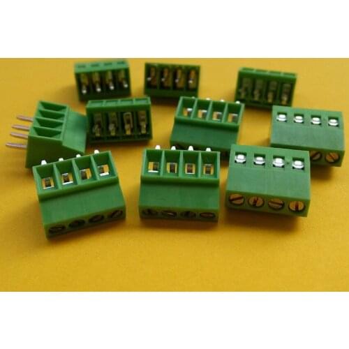 20pcs 4 Poles/4 Pin 2.54mm/0.1" PCB Universal Screw Terminal Block Connector