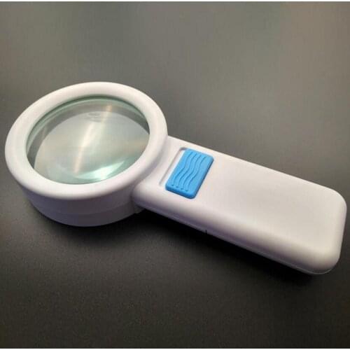 10X 68mm Double Lens Children Educational Illuminated Handheld Reading Magnifier 10 Times Magnifying Glass with 14pcs LED Lamps