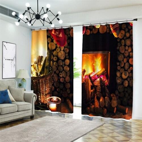 Blackout fabric Luxury 3D Christmas Decorative Curtains Drapes For Living room Bed room Office Hotel Wall Tapestry Customized