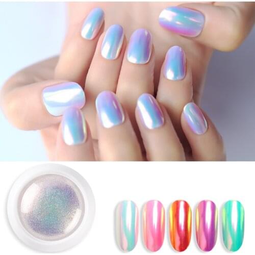 1 Box Mirror Glitter Nail Polish Chrome Pigment Dazzling DIY Salon Micro Holographic Powder Unicorn Nail Art Decoration Manicure