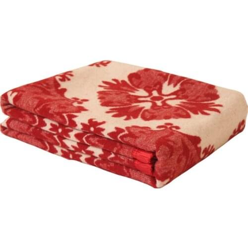 Pure wool jacquard blanket quilt thickened single winter red wedding throw blanket 150x200cm