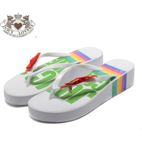 Juicy Lovers Brand Fashion Summer Slippers Flat Casual Beach Slipper Sandals White Outdoor Sportswear Women Flip Flops