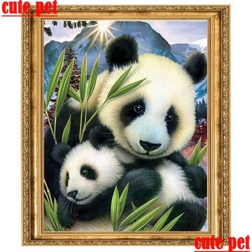 Animal Cross Stitch Decor Diamond Painting Panda Painting Home Decorations diamond mosaic DIY Family Handwork wallpaper No Frame