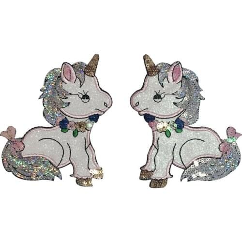1Pair Embroidered Unicorn Patch Iron On Clothing Bagde Sew On Garment Accessories DIY Patchwork Craft Patches DIY Stickers