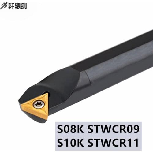 1PC S08K S10K STWCR09 STWCR11 Lathe Tool Cutting Boring Bar Carbide Insert TCMT11 TCMT09