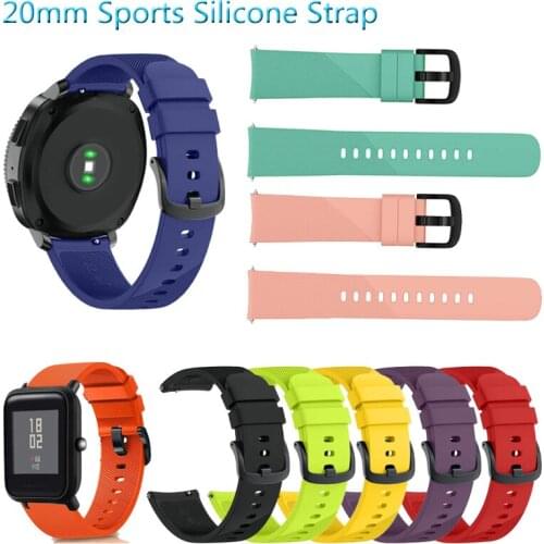 20mm Sports Silicone Strap Band for Huami Amazfit Bip Lite S U for Huami GTS 2 /Neo/GTR 42mm Replacement Watchband