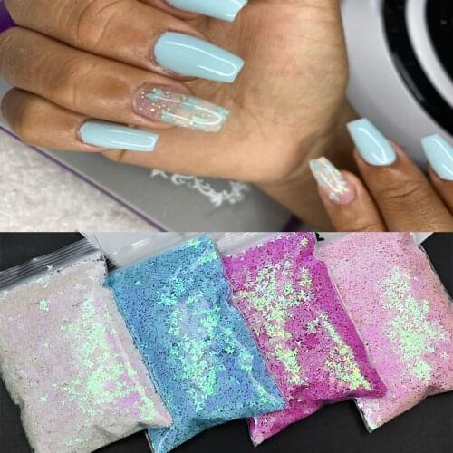 50g/Bag Iridescence Hard Film Butterfly Sequins Nail Art ,Laser Holo Nail Flakes Tips Decorations,3D Manicure Butterfly Glitter
