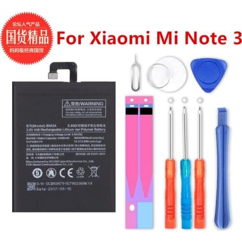 Phone Battery BM3A For Xiaomi Mi Note 3 Replacement Battery 3300mAh High Capacity Phone Batteries Free Tools