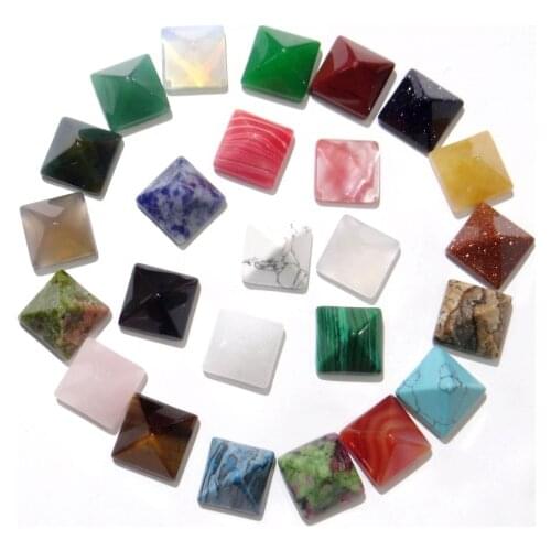 12/14mm top quality Natural stone Turquoises Quartz crystal Pyramid Cabochon beads for diy Jewelry making Accessories30pcs