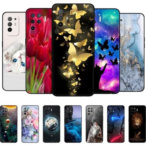 For OPPO A94 Case Back Phone Cover For OPPO A94 5G 4G Case CPH2203 CPH2211 OPPOA94 A 94 Bumper Silicon Soft Coque black tpu case