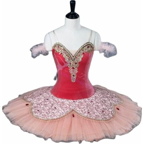 Adult peach pink professional ballet tutu pancake classical ballet tutus nutcracker performance stage competition stage costumes