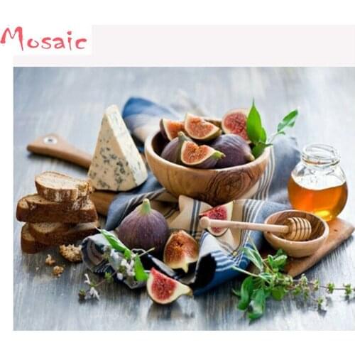 Fruit Diamond Embroidery custom photo Full Square Diamond Painting Crystal Mosaic Decoration Home Kitchen Wall Decor Sticker