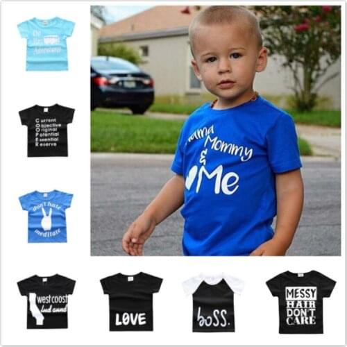 Baby Boy T-Shirts Summer Short Sleeve Newborn Baby Clothing Infant Cotton Tee Top Cartoon Letter Print Girl Clothes Kids T-Shirt
