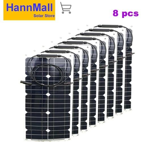 HannMall Flexible Solar Panel Plate 12V 25W Solar Charger for Car Battery Charging 18V Monocrystalline Cell Module For House