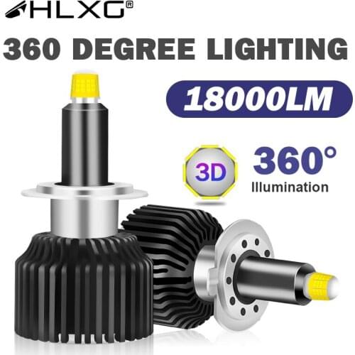 HLXG car Light h7 led 360 18000LM luces 5000K CSP H8 H9 H11 9012 9005 lamp h1 canbus 100W 12V HB3 HB4 9006 led headlight bulb