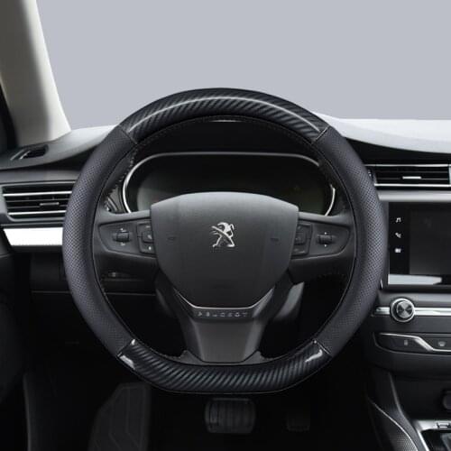 38CM Car Steering Wheel Cover Micro Fiber Leather Customized for Peugeot Partner 308 4008 4 Colors High Quality Auto Accessories
