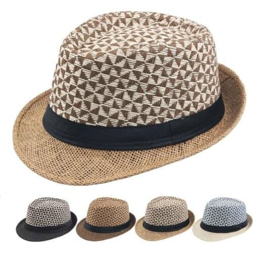 Summer Jazz Cap Beach Straw Caps Hats for Men Sun Hat Men Women
