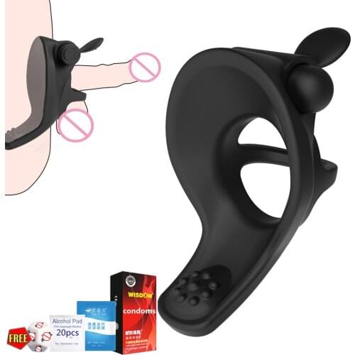 Cock Ring Vibrator Penis ring Clitoris Stimulation G-spot Massager Vibrator Sex Toys for Men Adult Products