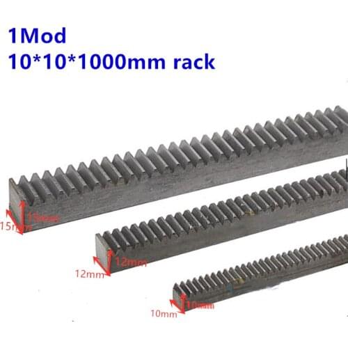 2pc 1Mod 10x10x1000mm spur Gear rack right teeth Gear rack Precision cnc rack straight teeth