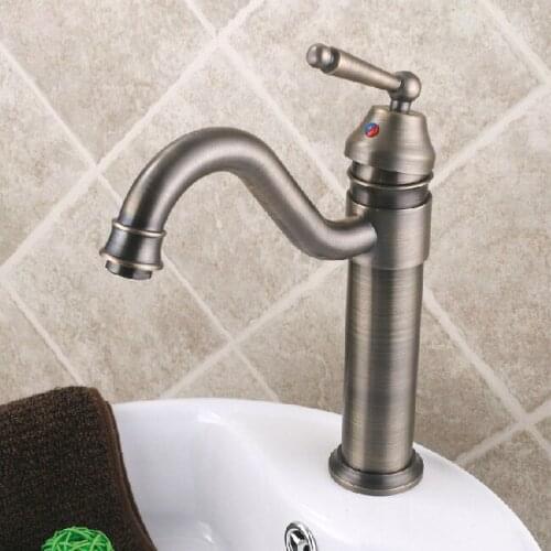 L17295 - Luxury Deck Mounted Bronze Color Brass Material Wash Basin Faucet