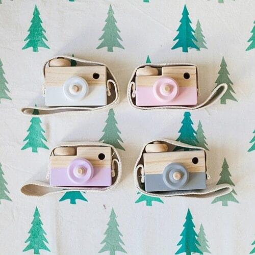 Cute 3D Cartoon Wooden Hanging Camera Kids Xmas Gift Wall Hanging Ornament Decor